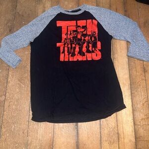 Teen Titans Go! Long Sleeve Graphic Tee T-Shirt Black Red Gray Large L